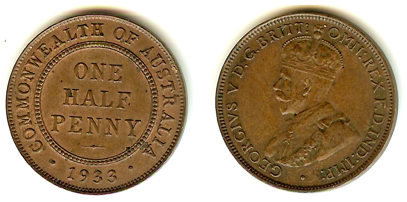 Australien Demi penny 1933 SPL-